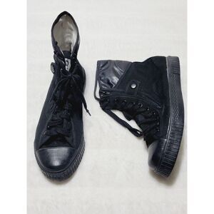 Black Canvas High Top W Zippers Sneakers By 3537 Mens 26 Us 8